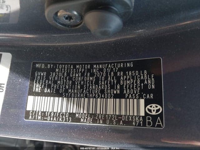 2017 TOYOTA COROLLA SE 9