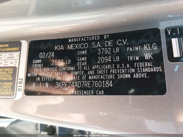 2024 KIA FORTE LXS 9