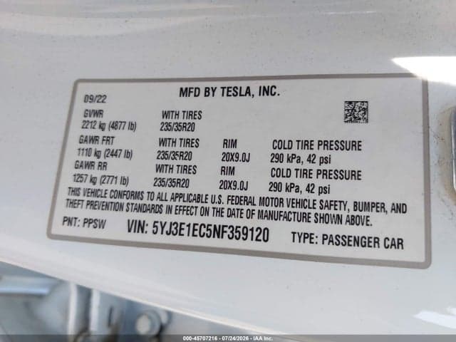 2022 TESLA MODEL 3 PERFORMANCE DUAL MOTOR ALL-WHEEL DRIVE 9