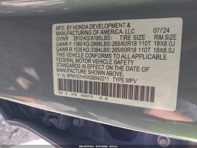 2025 HONDA PILOT TRAILSPORT 9