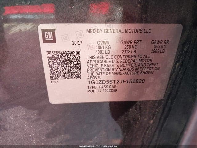 2018 CHEVROLET MALIBU LT 9