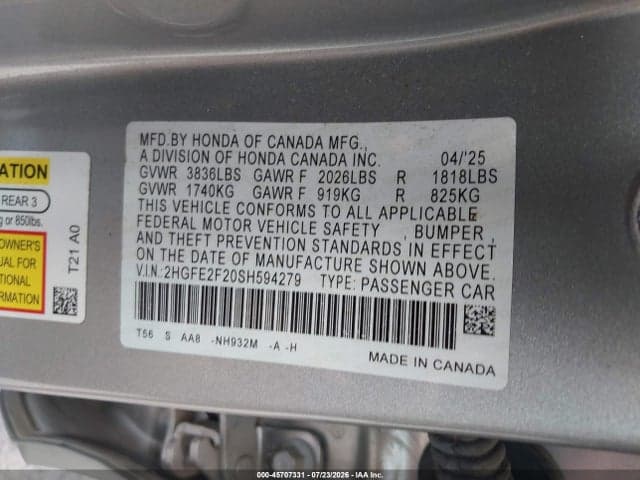 2025 HONDA CIVIC LX 9