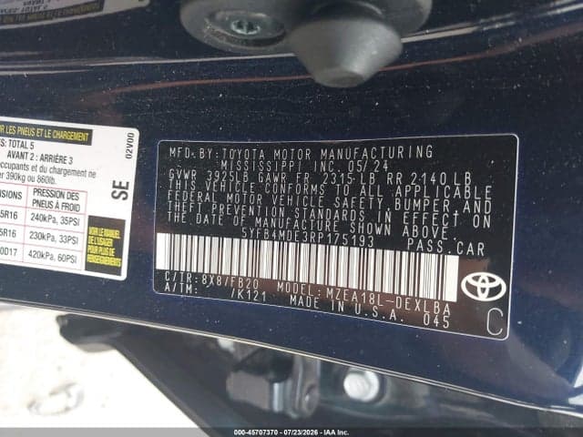 2024 TOYOTA COROLLA LE 9