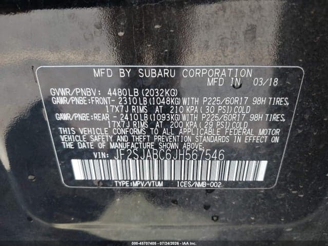 2018 SUBARU FORESTER 2.5I 9