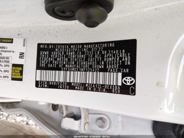 2022 TOYOTA COROLLA SE 9