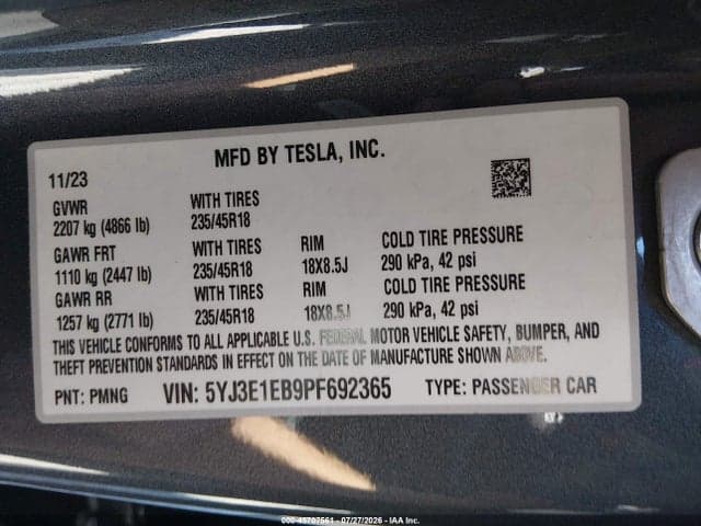 2023 TESLA MODEL 3 LONG RANGE DUAL MOTOR ALL-WHEEL DRIVE 9