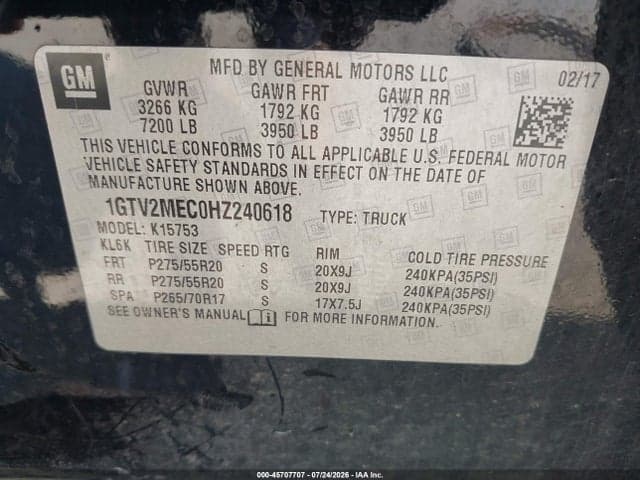 2017 GMC SIERRA 1500 SLE 9