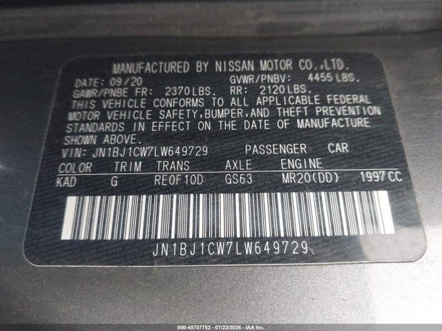 2020 NISSAN ROGUE SPORT SV AWD XTRONIC CVT 9