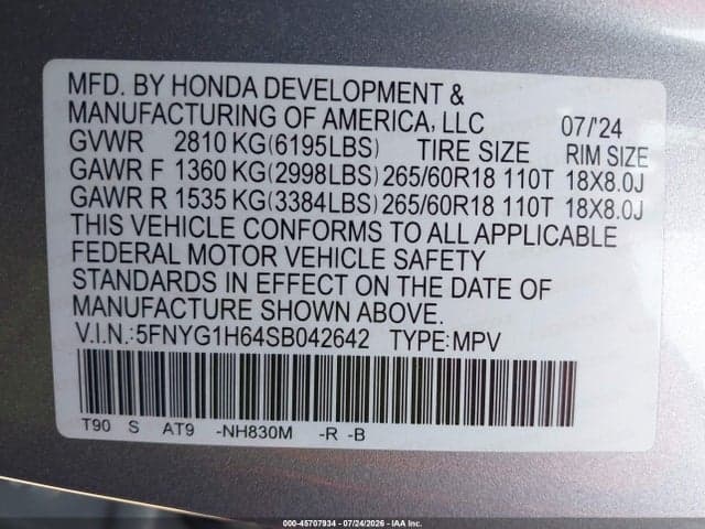 2025 HONDA PILOT TRAILSPORT 9
