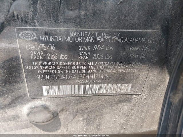 2017 HYUNDAI ELANTRA SE 9