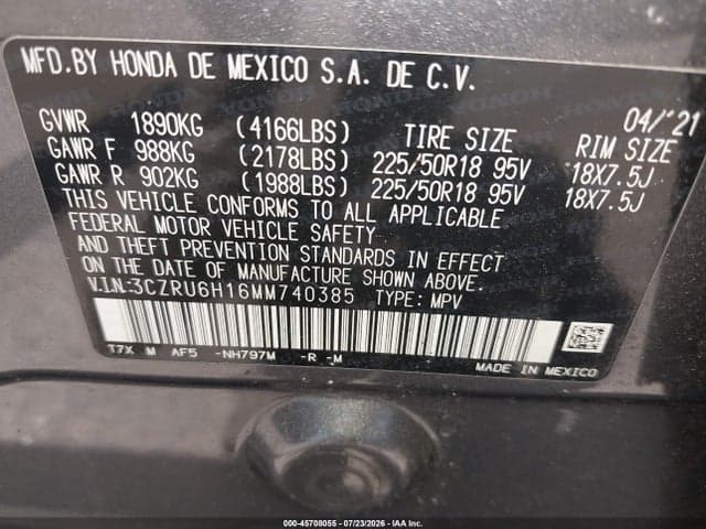 2021 HONDA HR-V AWD SPORT 9