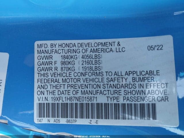 2022 HONDA CIVIC SPORT TOURING 9