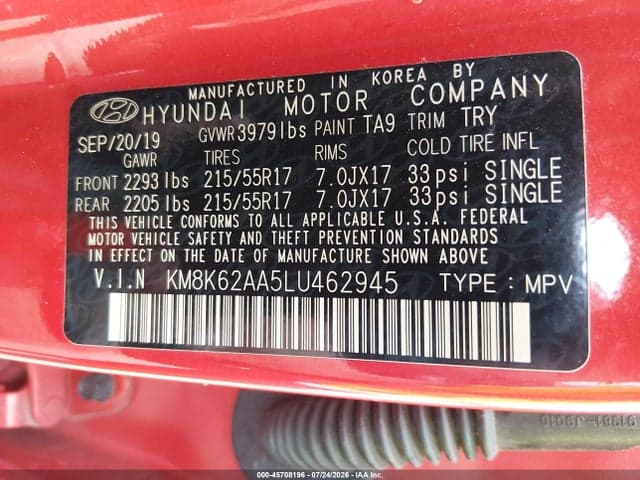 2020 HYUNDAI KONA SEL PLUS 9