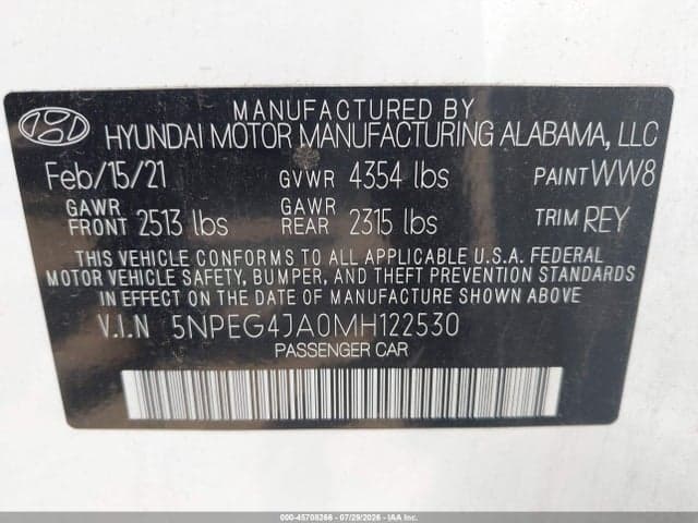 2021 HYUNDAI SONATA SE 9