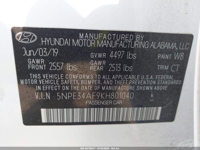 2019 HYUNDAI SONATA SPORT 9