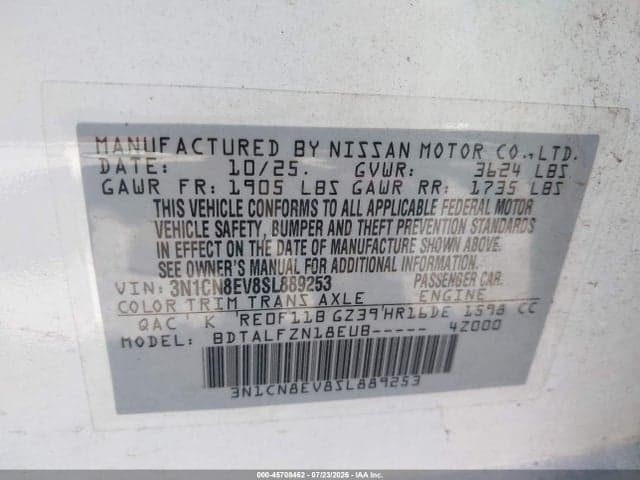2025 NISSAN VERSA 1.6 SV 9