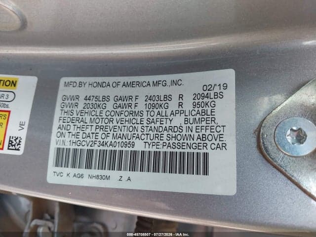 2019 HONDA ACCORD SPORT 2.0T 9