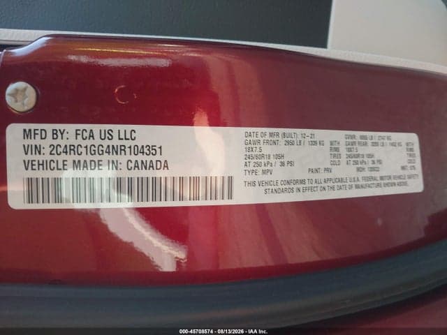 2022 CHRYSLER PACIFICA LIMITED 9