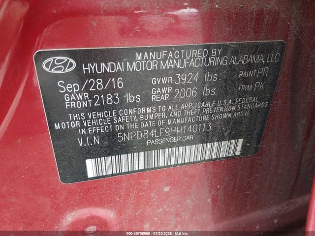 2017 HYUNDAI ELANTRA SE 9