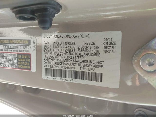 2018 HONDA CR-V EX 9