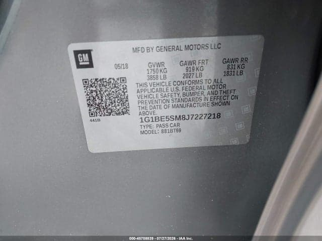 2018 CHEVROLET CRUZE LT AUTO 9