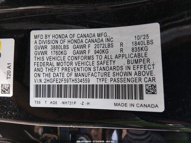 2026 HONDA CIVIC SPORT 9