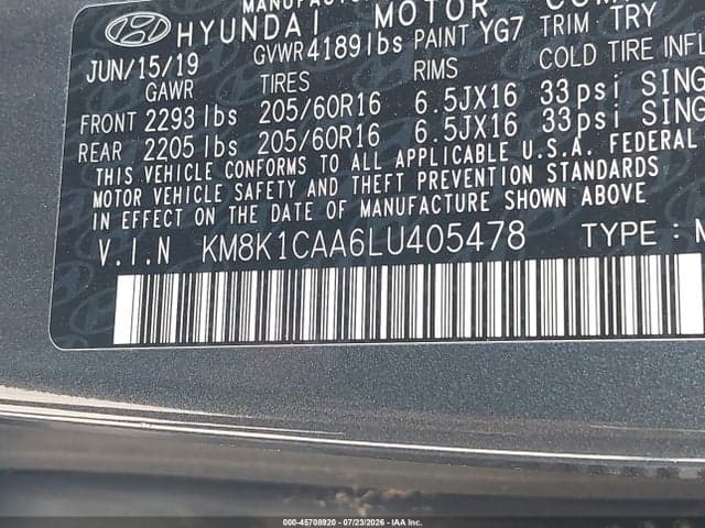 2020 HYUNDAI KONA SE 9