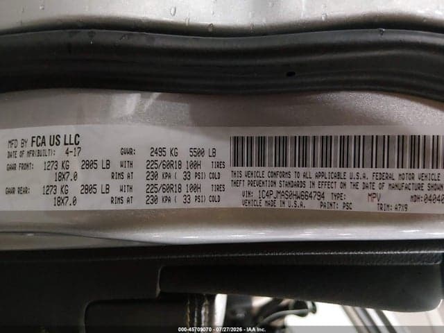 2017 JEEP CHEROKEE ALTITUDE 9