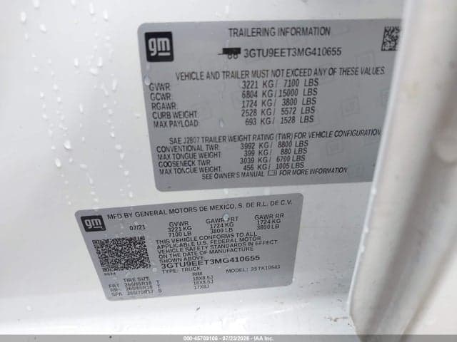 2021 GMC SIERRA 1500 4WD SHORT BOX AT4 9