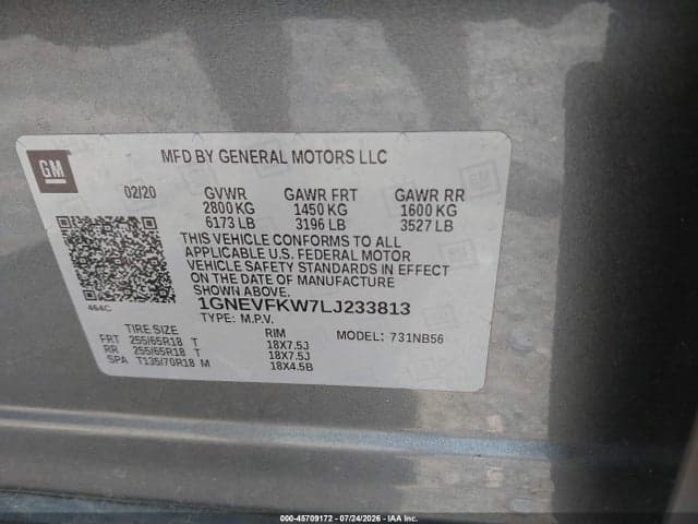 2020 CHEVROLET TRAVERSE AWD LS 9
