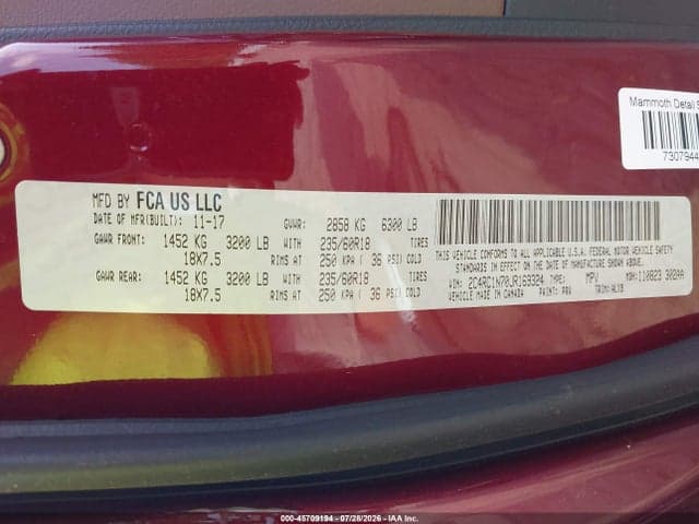 2018 CHRYSLER PACIFICA HYBRID LIMITED 9