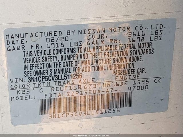 2020 NISSAN KICKS SV XTRONIC CVT 9