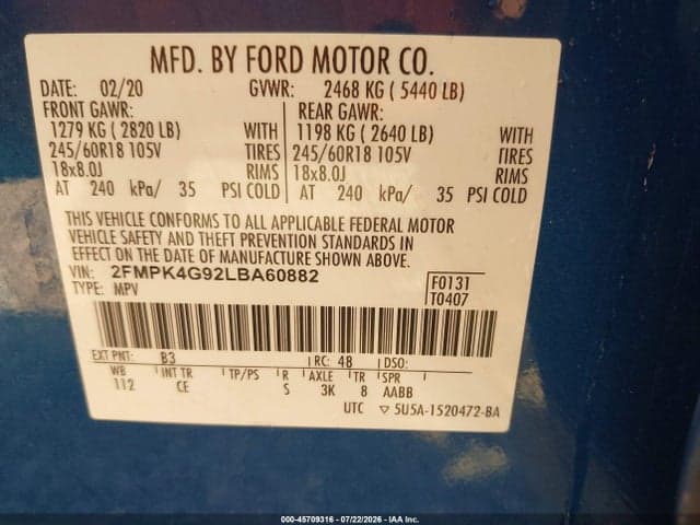 2020 FORD EDGE SE 9