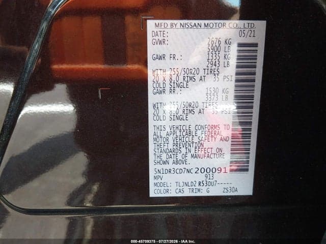 2022 NISSAN PATHFINDER SL 4WD 9