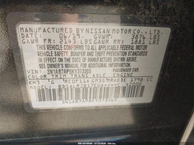 2019 NISSAN SENTRA SR 9