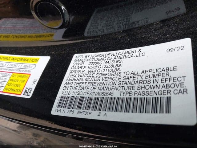 2022 HONDA ACCORD SPORT 9