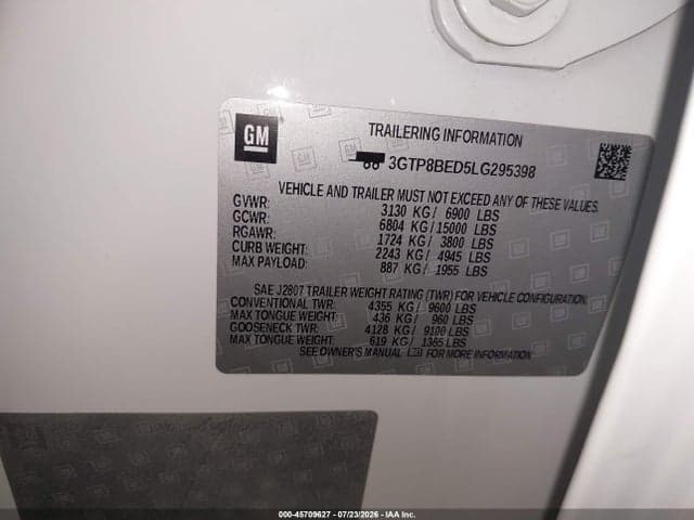2020 GMC SIERRA 1500 2WD SHORT BOX SLE 9
