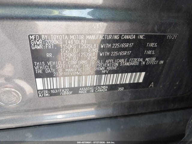2021 TOYOTA RAV4 XLE 9