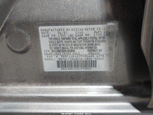 2021 NISSAN VERSA SV XTRONIC CVT 9