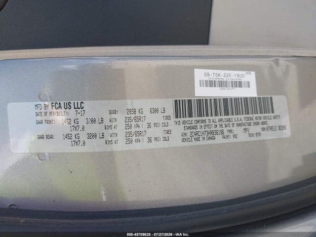 2017 CHRYSLER PACIFICA HYBRID TOURING PLUS 9