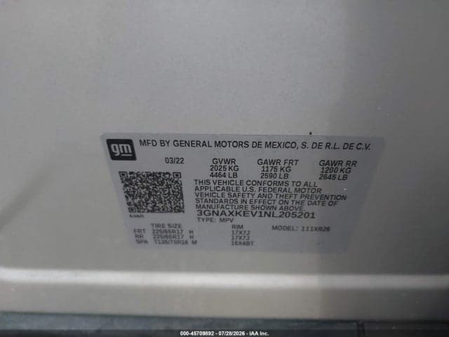 2022 CHEVROLET EQUINOX FWD LT 9