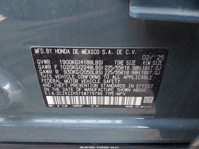 2025 HONDA HR-V AWD SPORT 9