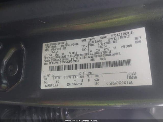2019 FORD F-150 XLT 9
