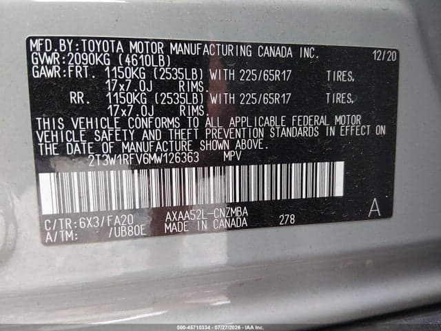 2021 TOYOTA RAV4 XLE 9