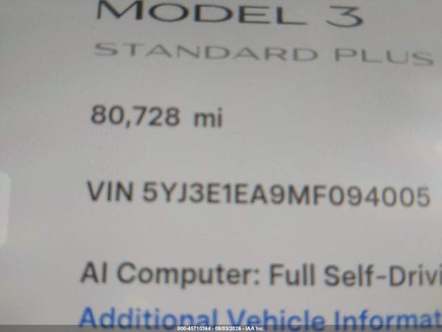 2021 TESLA MODEL 3 STANDARD RANGE PLUS REAR-WHEEL DRIVE 14