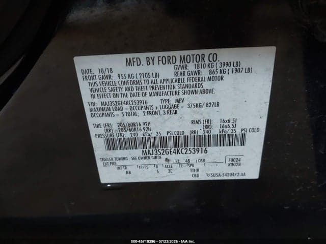2019 FORD ECOSPORT SE 9