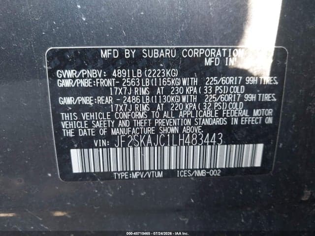 2020 SUBARU FORESTER PREMIUM 9
