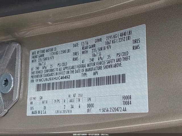 2017 FORD ESCAPE TITANIUM 9