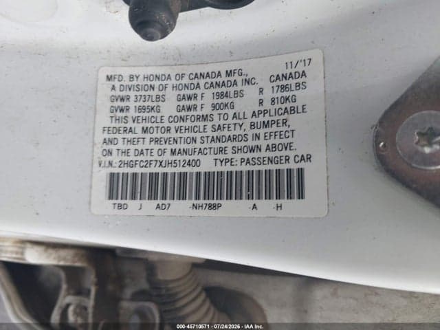 2018 HONDA CIVIC EX 9