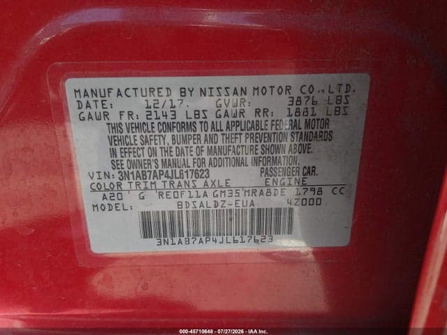 2018 NISSAN SENTRA 9